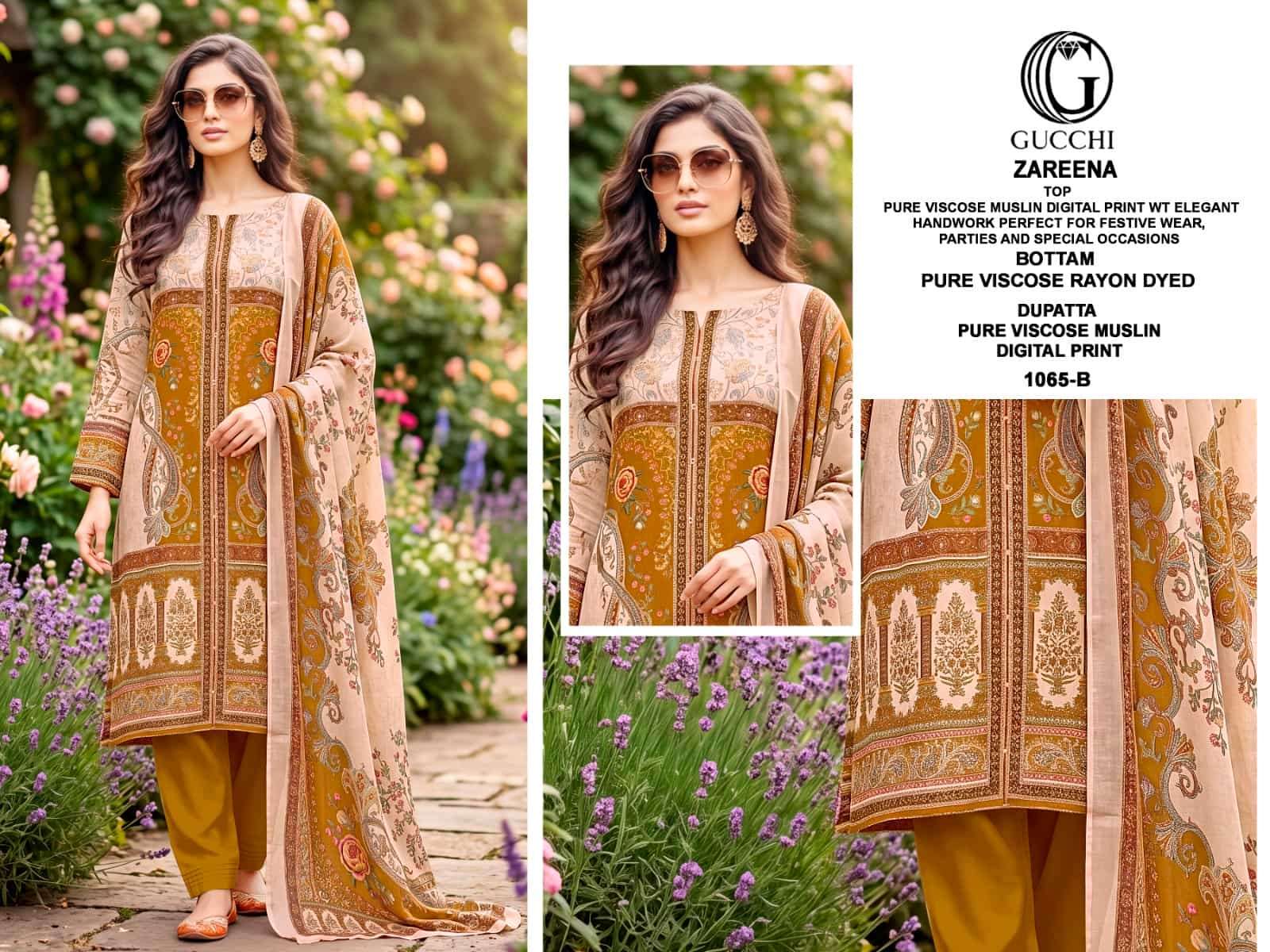 Gucchi Zareena 1065 Viscose Muslin Dress Material