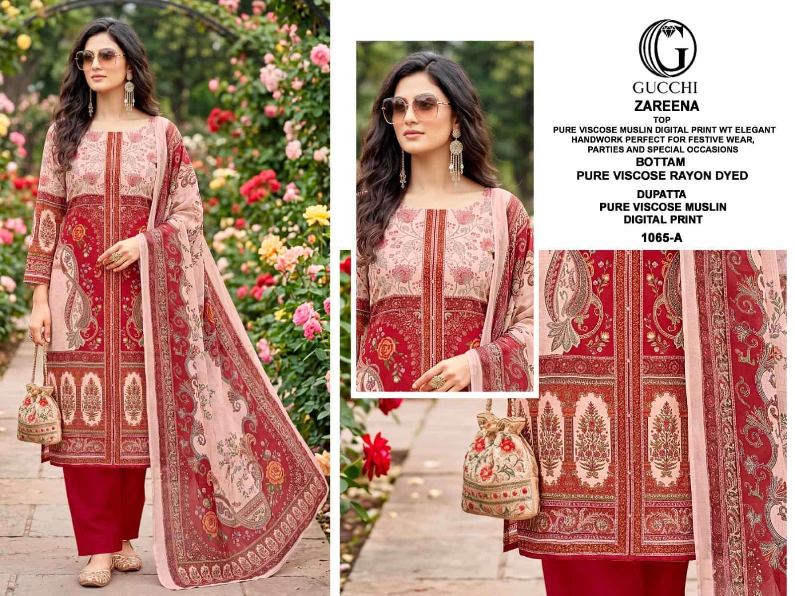 Gucchi Zareena 1065 Viscose Muslin Dress Material