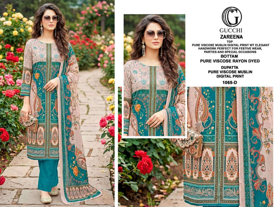 Gucchi Zareena 1065 Viscose Muslin Dress Material