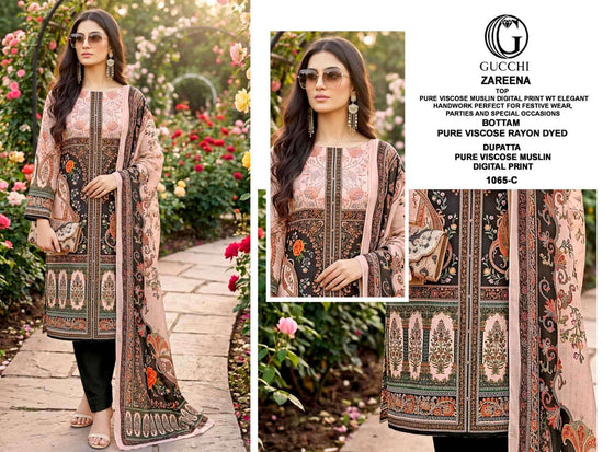 Gucchi Zareena 1065 Viscose Muslin Dress Material
