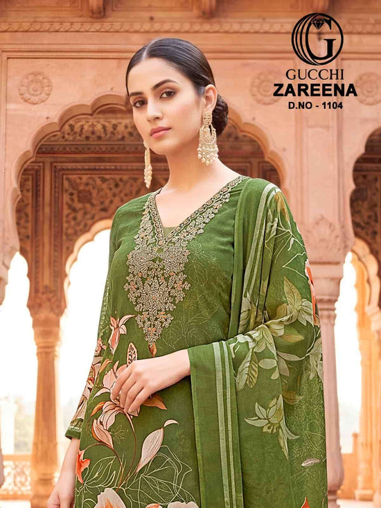 Gucchi Zareena 1104 Viscose Muslin Dress Material - Amrah Wholesale