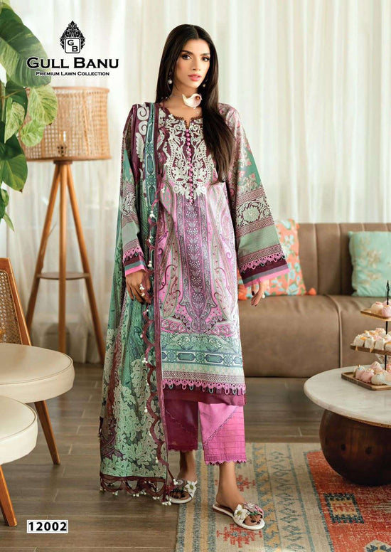 Gul Ahmed Gullbanu Vol 12 Pure Cambridge Cotton Pakistani Suit - Amrah Wholesale
