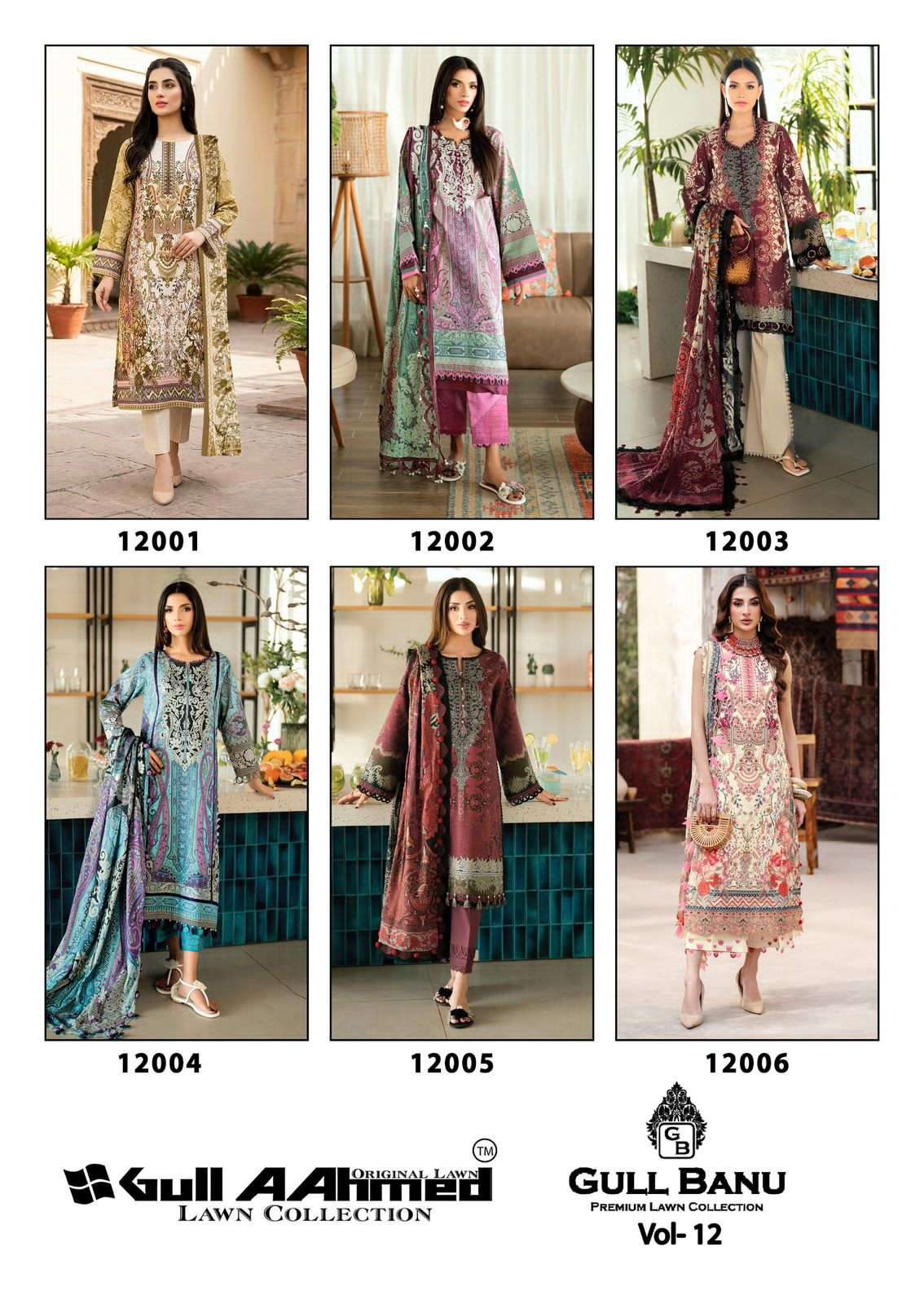Gul Ahmed Gullbanu Vol 12 Pure Cambridge Cotton Pakistani Suit - Amrah Wholesale