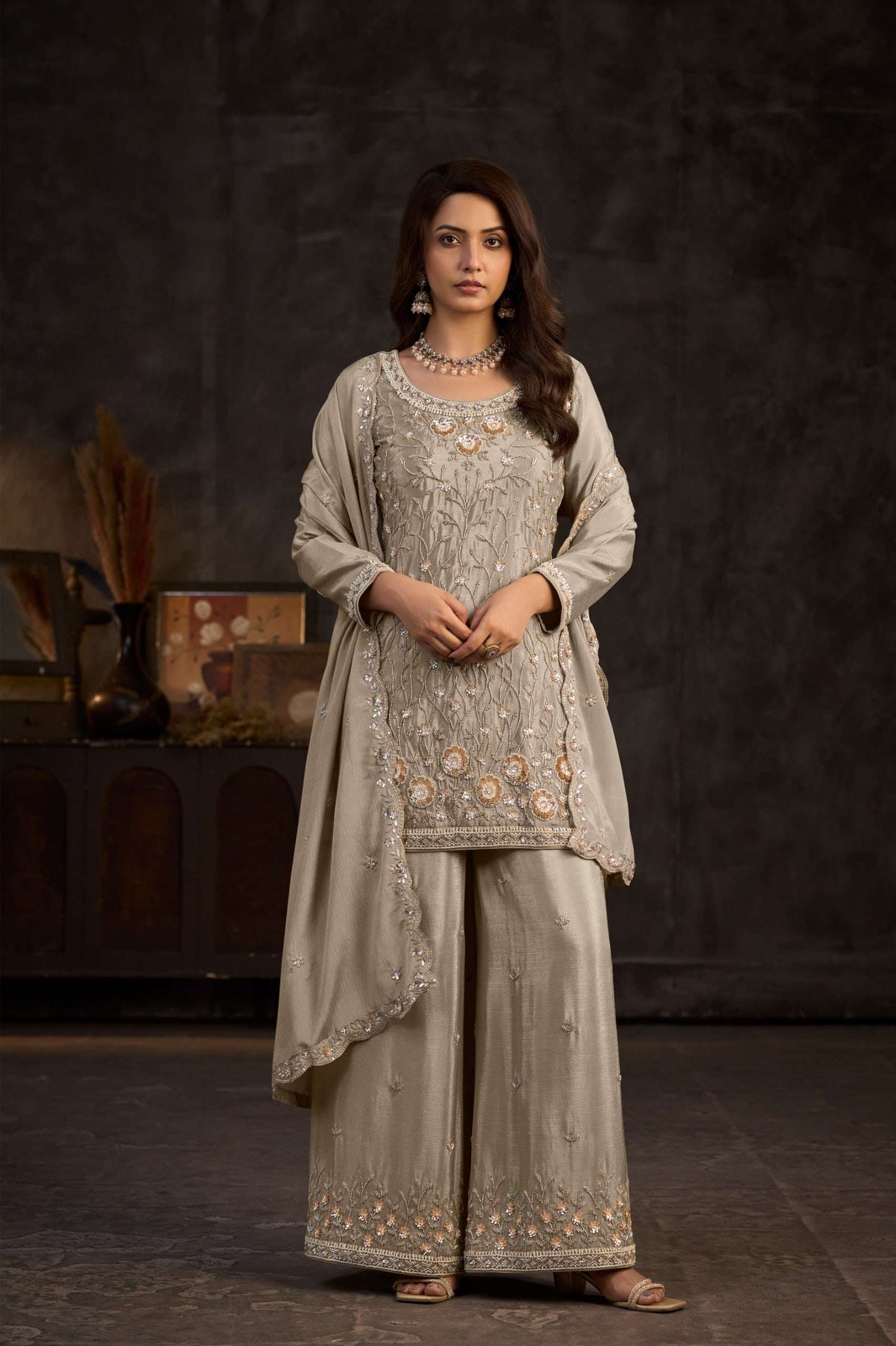 Gulkayra Aayka Chinon Embroidered Stitched Punjabi Salwar Suit