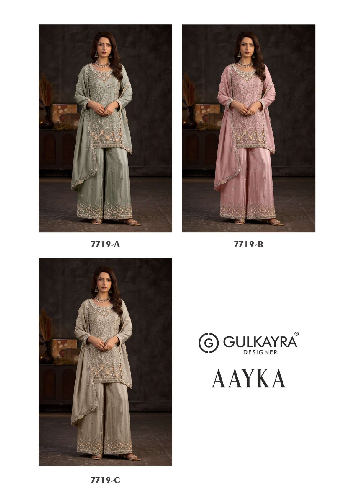Gulkayra Aayka Chinon Embroidered Stitched Punjabi Salwar Suit