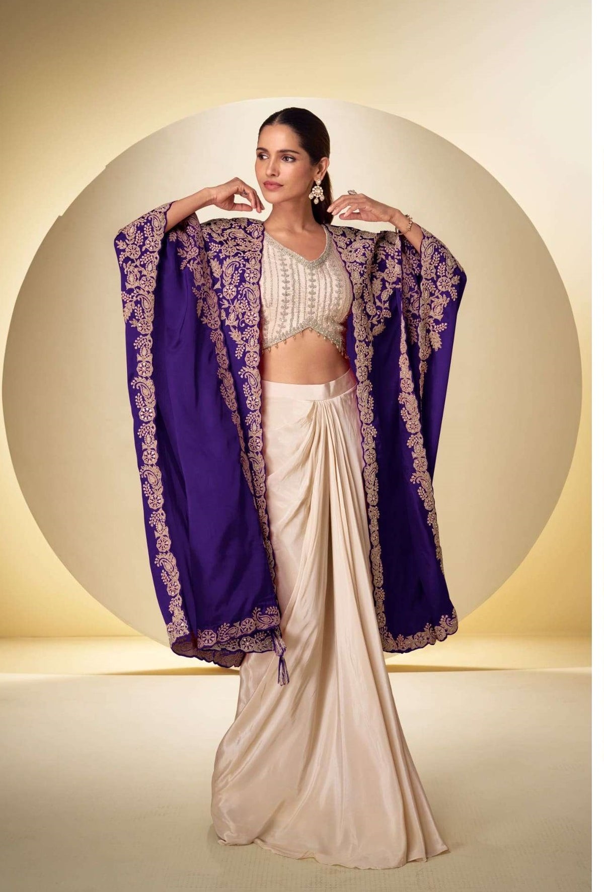 Gulkayra Andaaz Chinon Embroidered Ready To Wear Saree