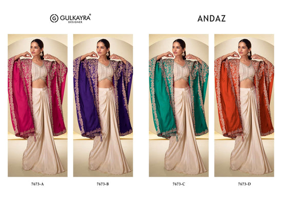 Gulkayra Andaaz Chinon Embroidered Ready To Wear Saree