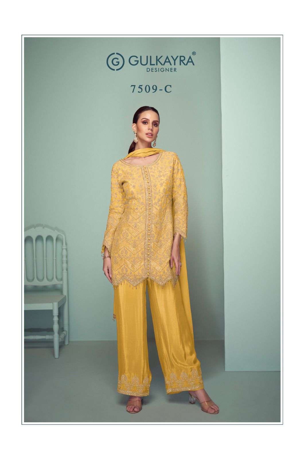 Gulkayra Crown Platinum Colours Pure Chinon Embroidery Stitched Suit