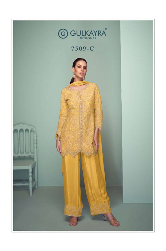 Gulkayra Crown Platinum Colours Pure Chinon Embroidery Stitched Suit