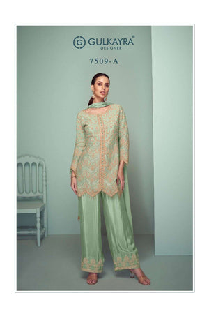 Gulkayra Crown Platinum Colours Pure Chinon Embroidery Stitched Suit