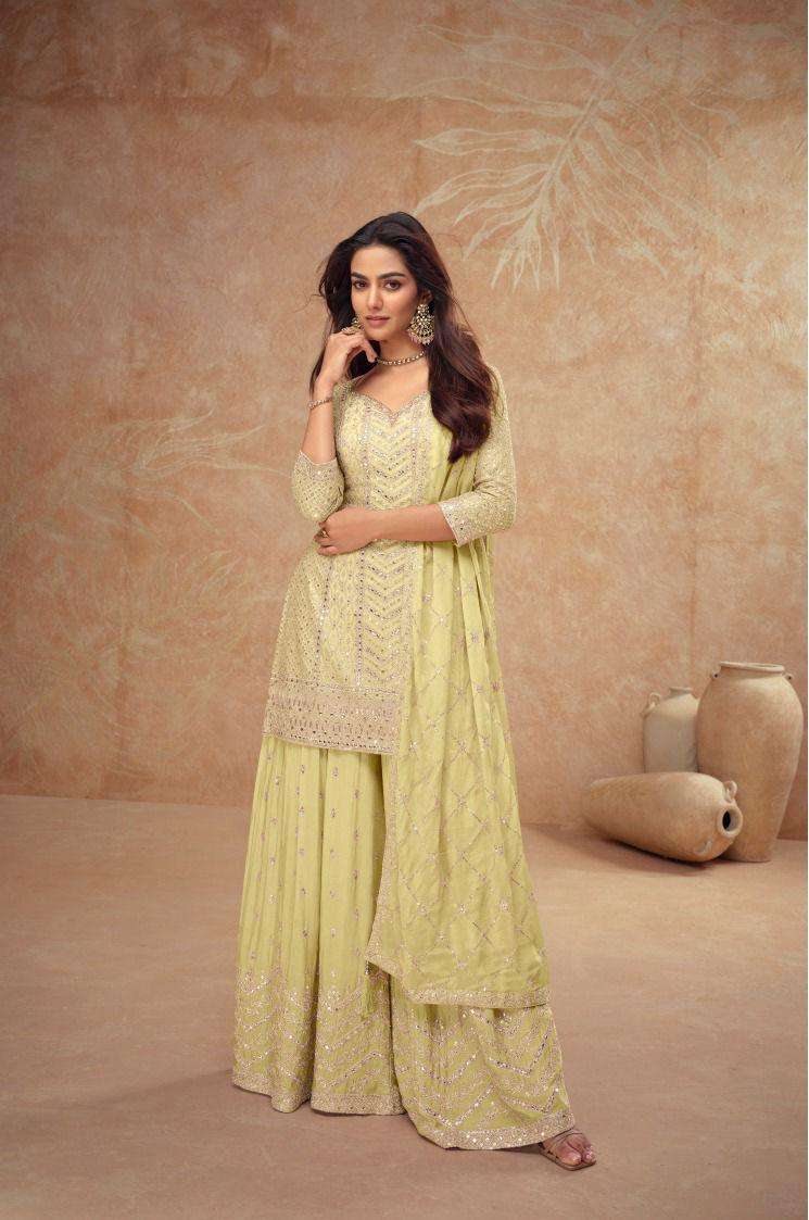 Gulkayra Palak Vol 4 Chinon Embroidered Sharara Suit Set
