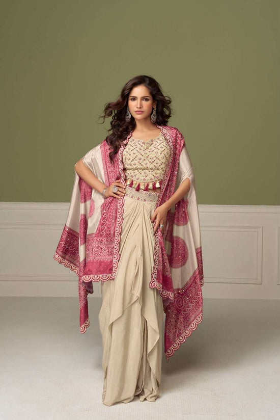 GULKAYRA RUHI Chinon Stitched Embroidered Co-Ord Set