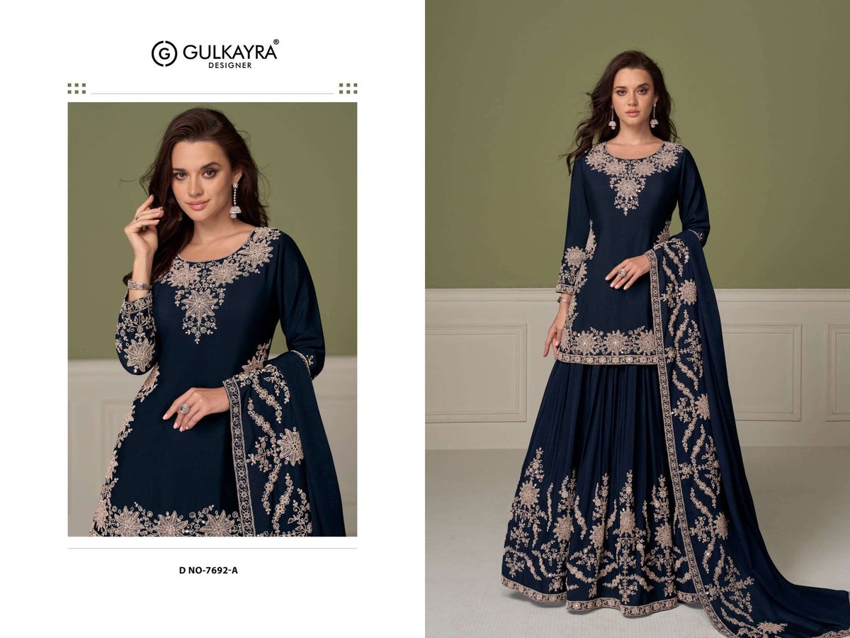 Gulkayra Saagdi Chinon Ready To Wear Party Wear Sharara Suit