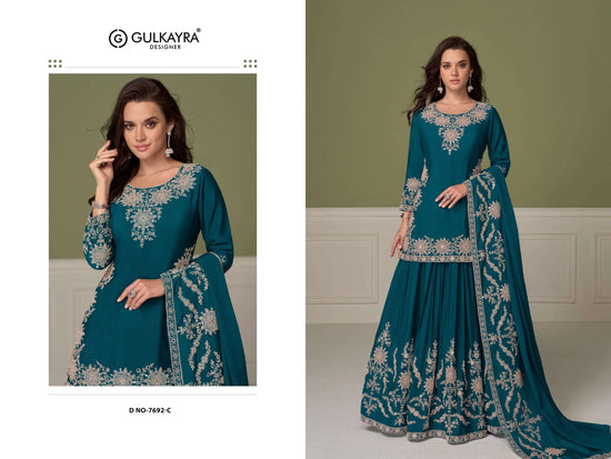 Gulkayra Saagdi Chinon Ready To Wear Party Wear Sharara Suit