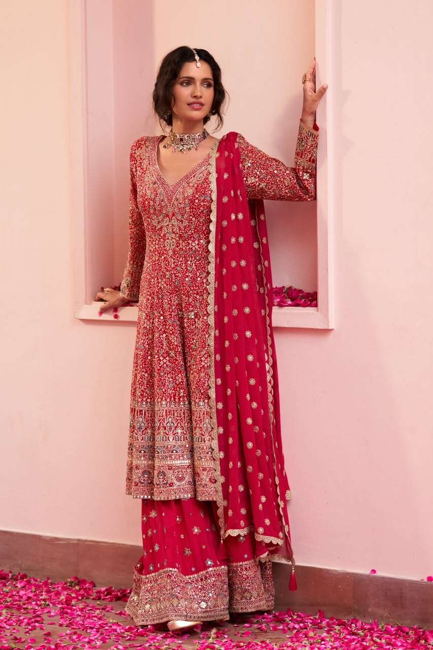 Gulkayra Sairah Georgette Embroidered Sharara Suit Set