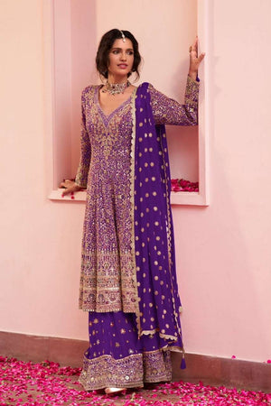 Gulkayra Sairah Georgette Embroidered Sharara Suit Set
