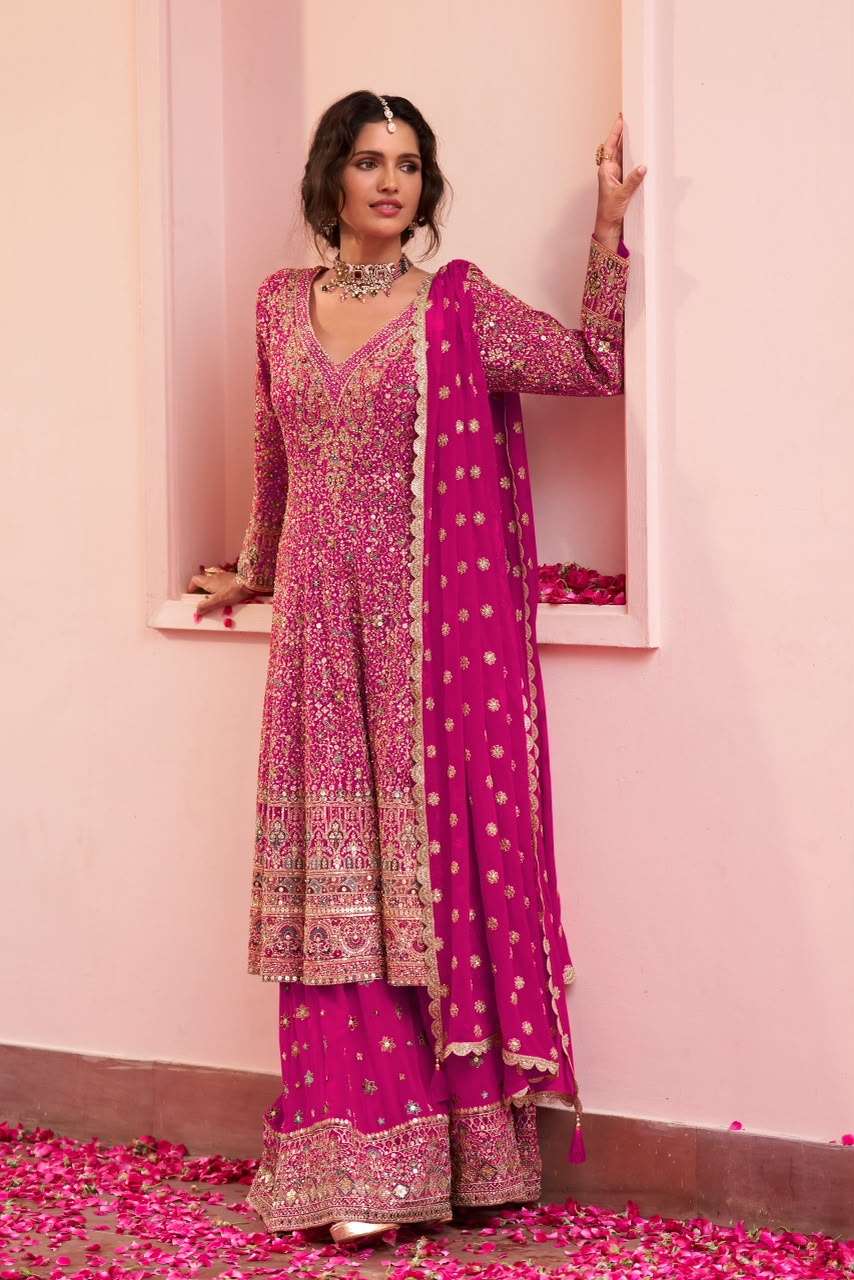 Gulkayra Sairah Georgette Embroidered Sharara Suit Set