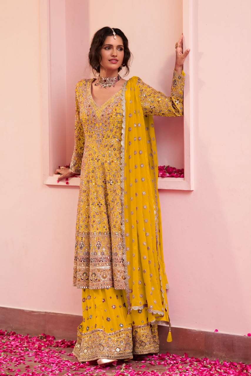 Gulkayra Sairah Georgette Embroidered Sharara Suit Set
