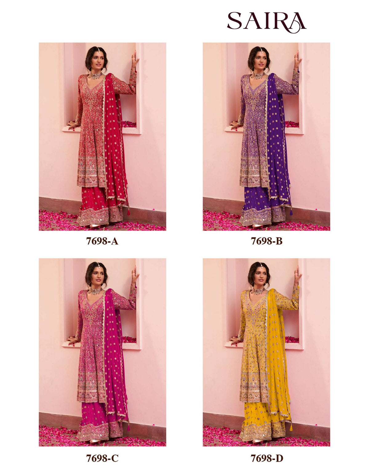 Gulkayra Sairah Georgette Embroidered Sharara Suit Set