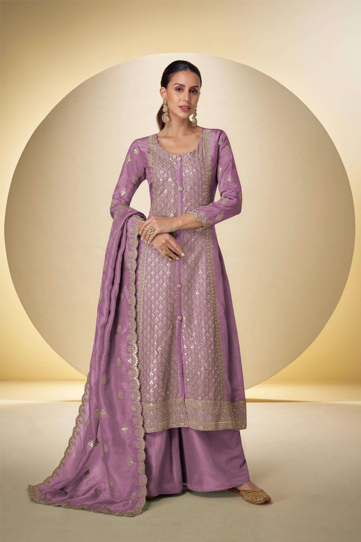 Gulkayra Sakhi Pure Simmer Silk Embroidery Stitched Suit