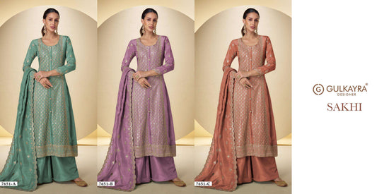 Gulkayra Sakhi Pure Simmer Silk Embroidery Stitched Suit