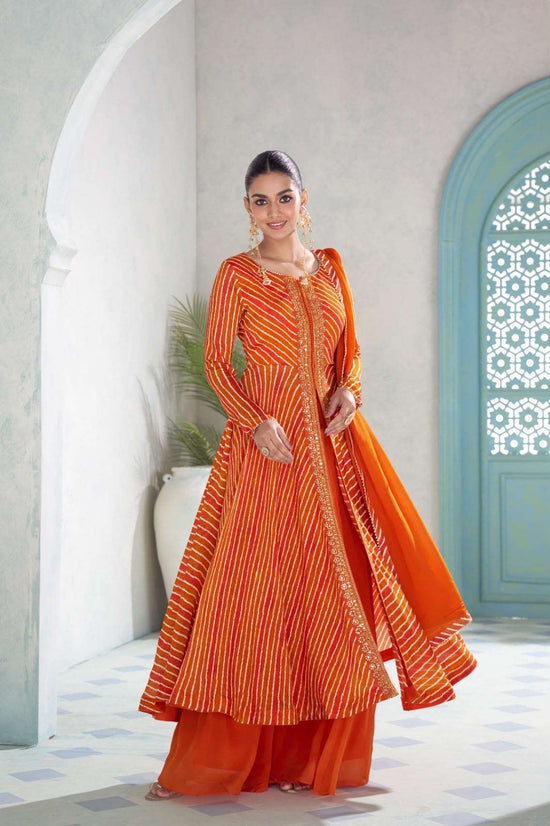 GULKAYRA VANILLA Chinon Printed Full Stitched Anarkali Dress