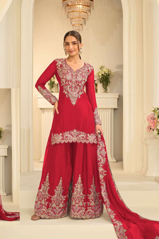 Gulkayra Velvora A To E Series Chinon Embroidery Stitched Sharara Salwar Suit Set