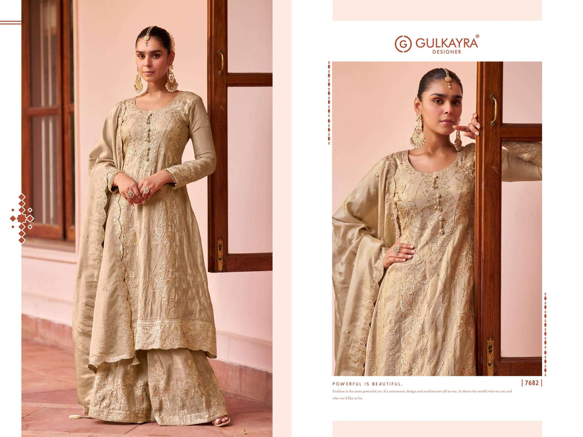 Gulkayra Zeenat Simmer Silk Embroidered Salwar Suit Set
