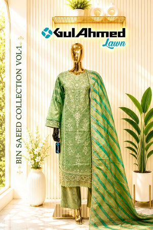 Gull Aahmed Bin Saeed Vol-1 Cambric Lawn Embroidered Pakistani Suit Set