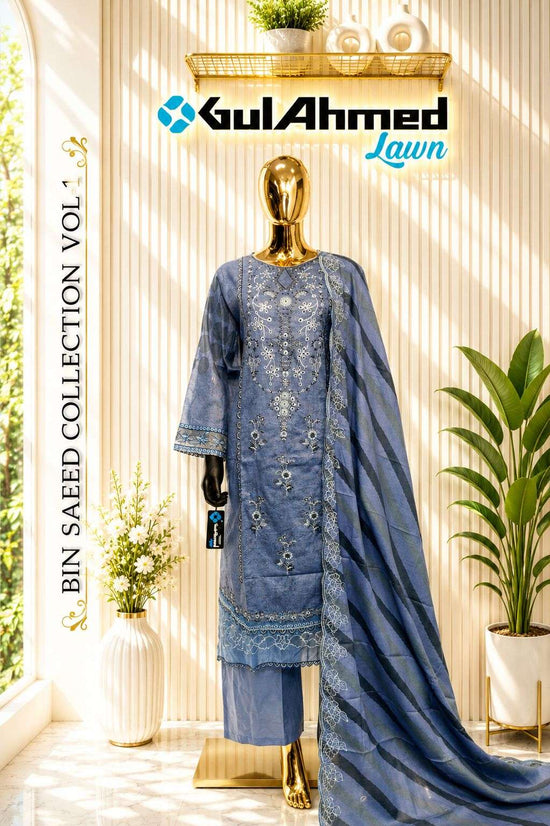 Gull Aahmed Bin Saeed Vol-1 Cambric Lawn Embroidered Pakistani Suit Set