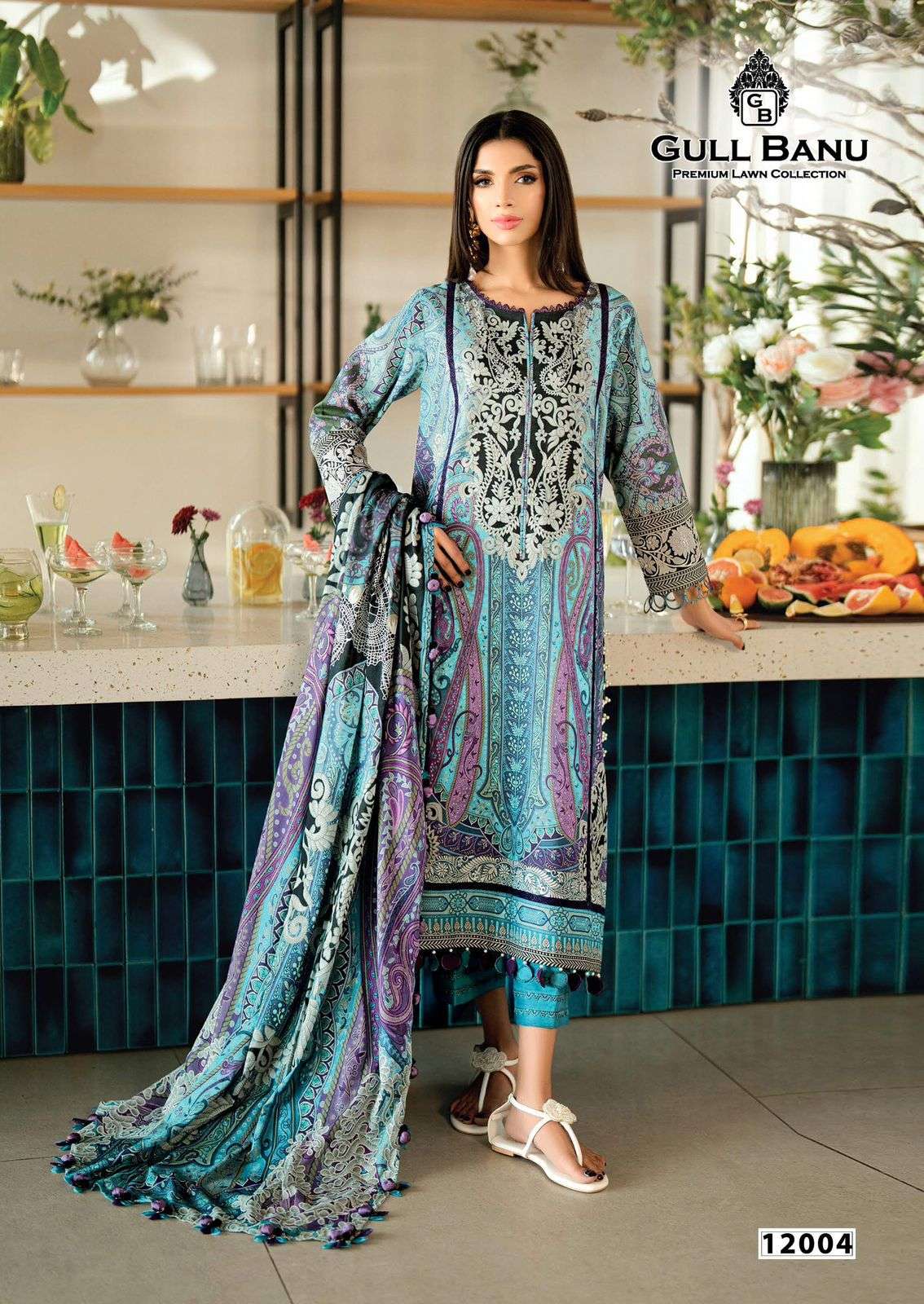 GULL AAHMED GULLBANU VOL - 12 Cambric Pakistani Suit - Amrah Wholesale