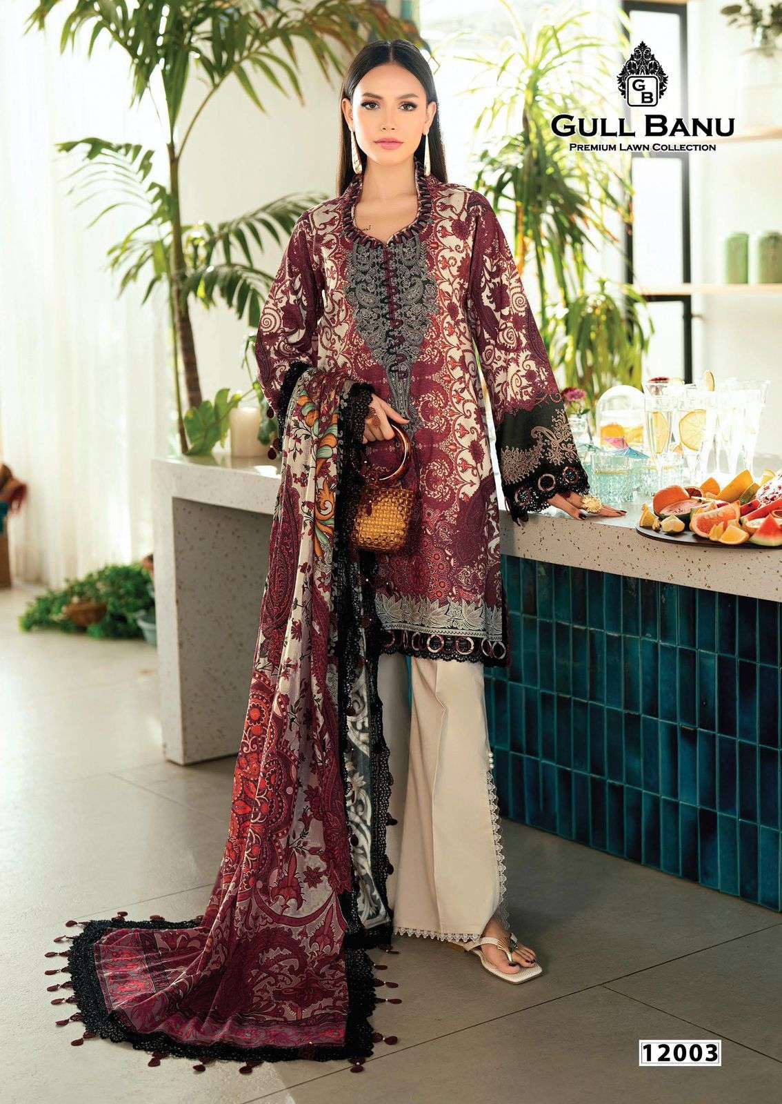 GULL AAHMED GULLBANU VOL - 12 Cambric Pakistani Suit - Amrah Wholesale