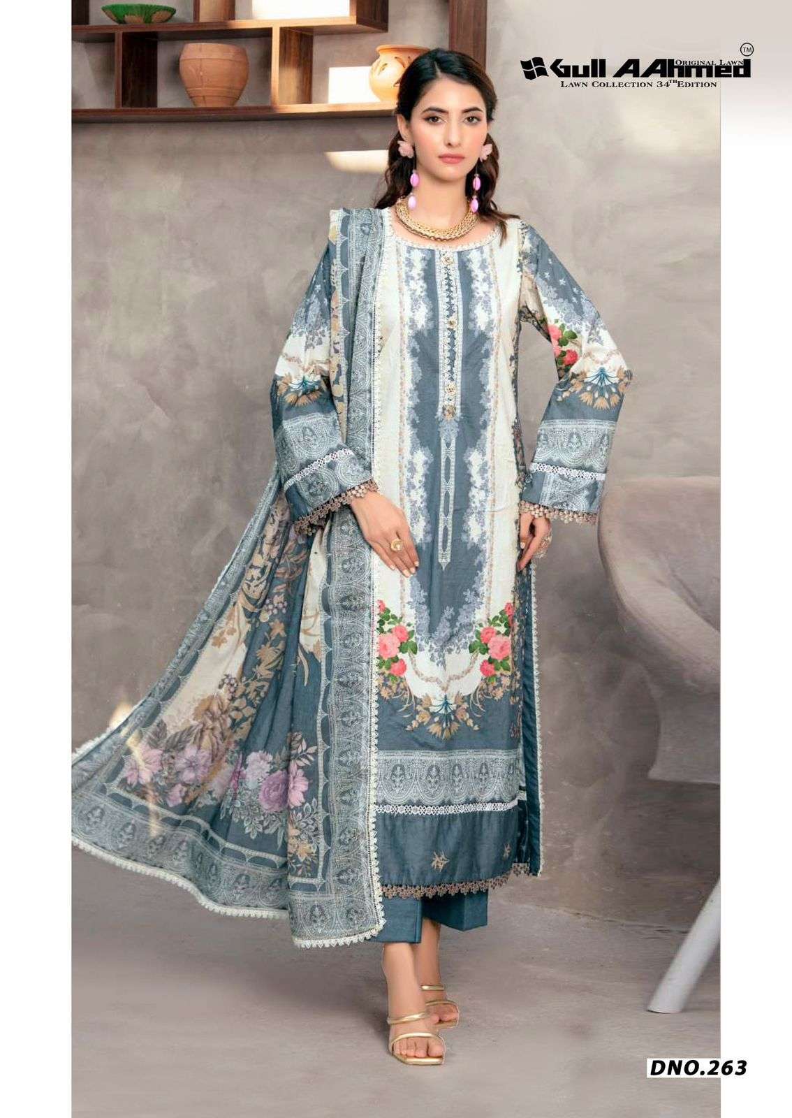 Gull Ahmed Lawn Collection Vol 34 Cambric Cotton Dress Material