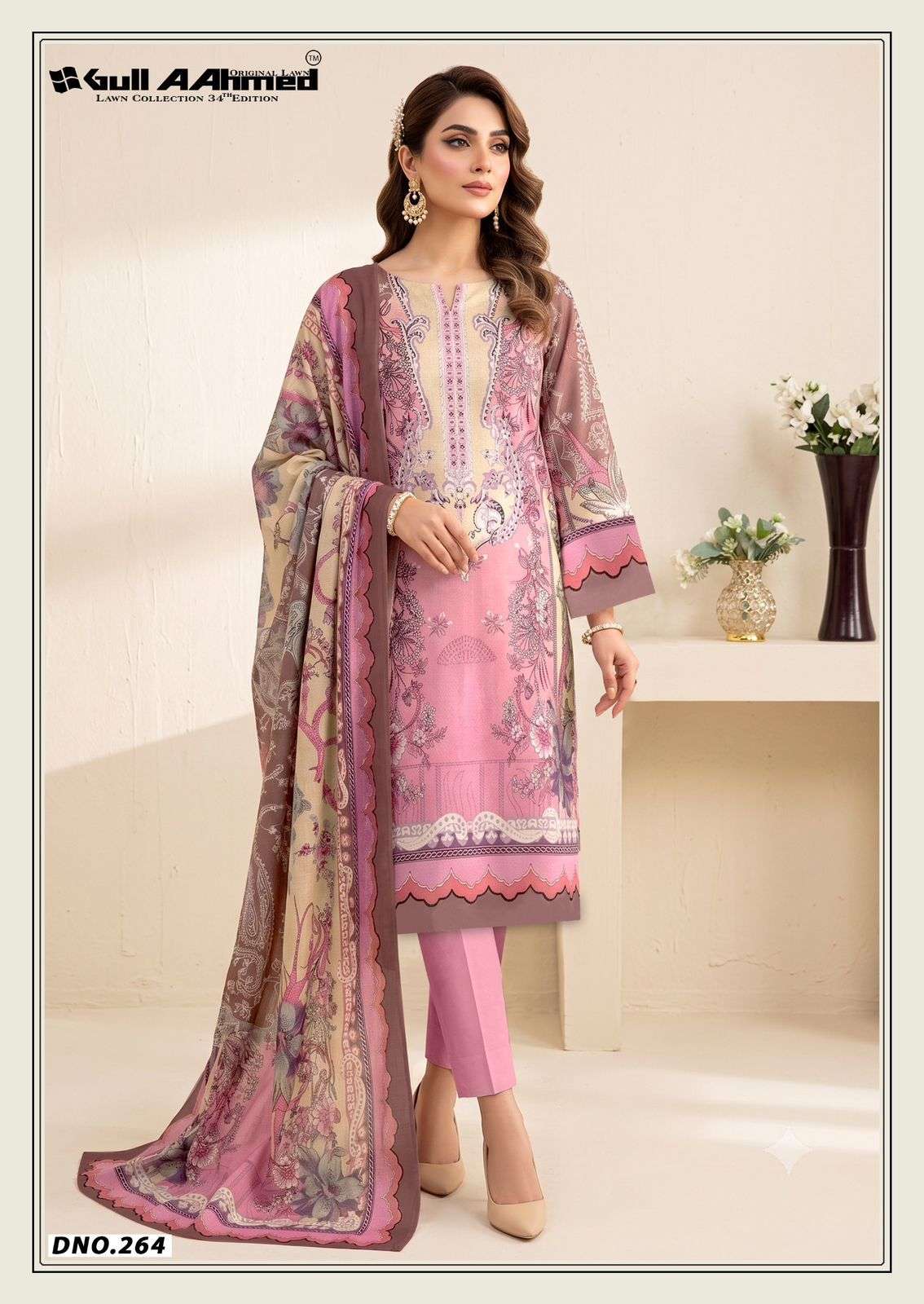 Gull Ahmed Lawn Collection Vol 34 Cambric Cotton Dress Material