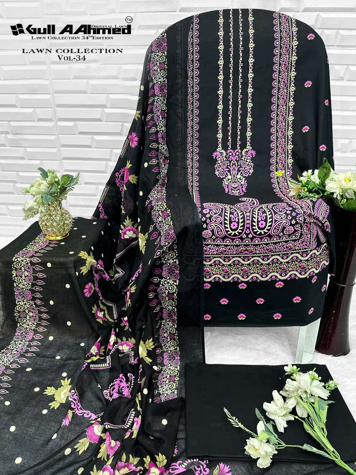 Gull Ahmed Lawn Collection Vol 34 Cambric Cotton Dress Material