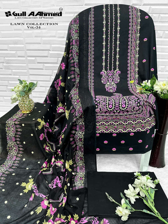 Gull Ahmed Lawn Collection Vol 34 Cambric Cotton Dress Material