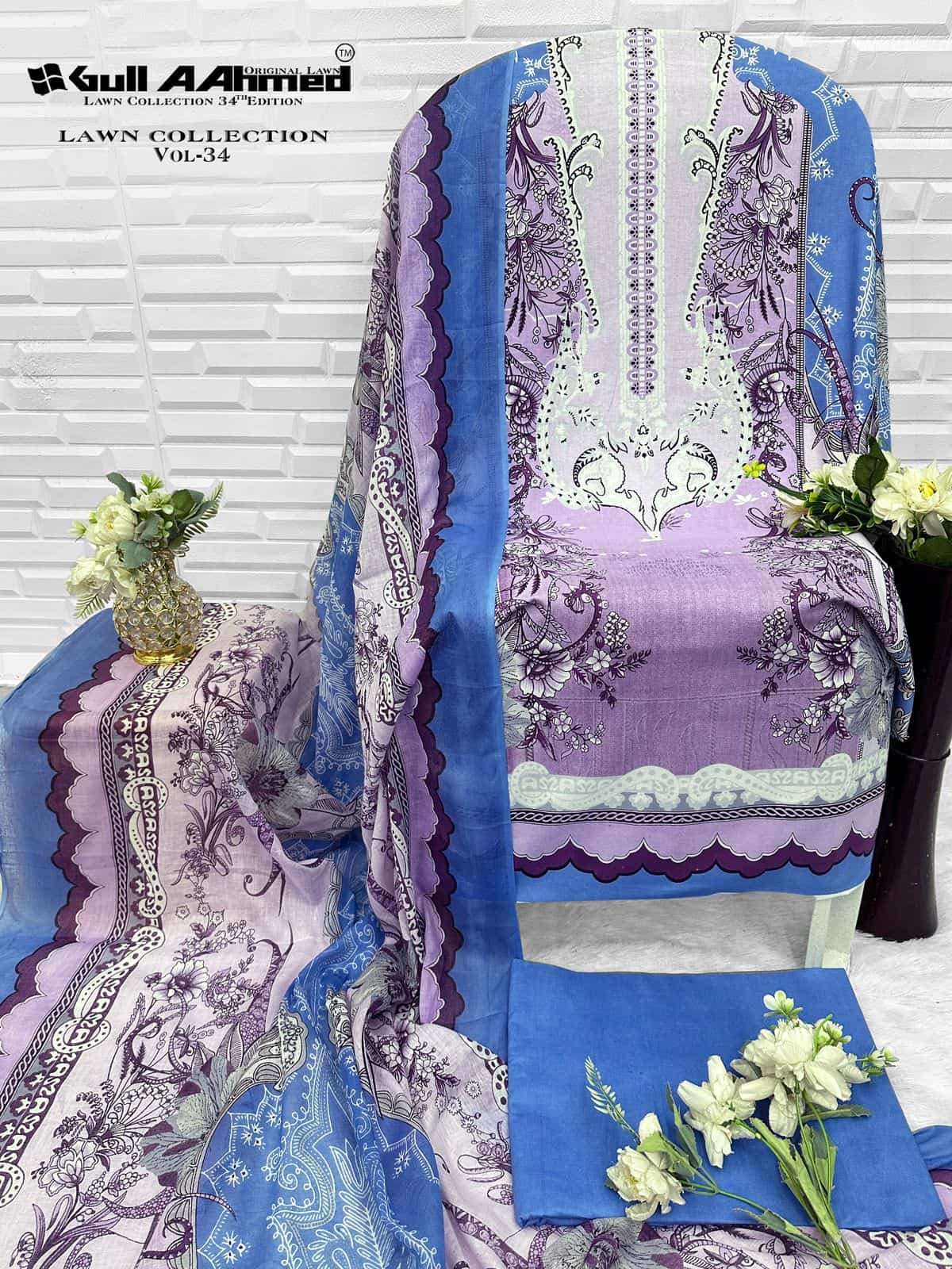 Gull Ahmed Lawn Collection Vol 34 Cambric Cotton Dress Material
