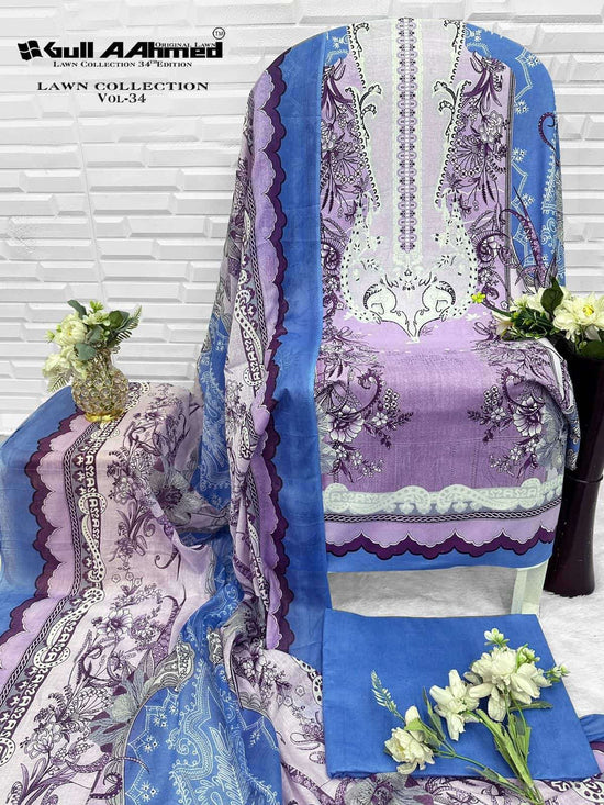 Gull Ahmed Lawn Collection Vol 34 Cambric Cotton Dress Material