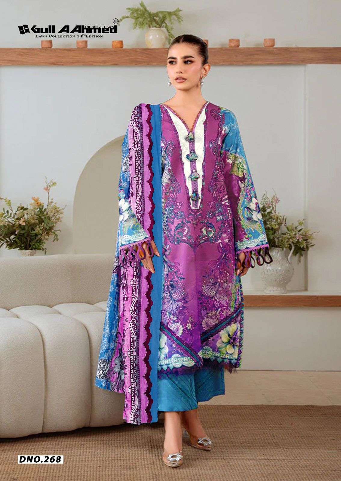 Gull Ahmed Lawn Collection Vol 34 Cambric Cotton Dress Material