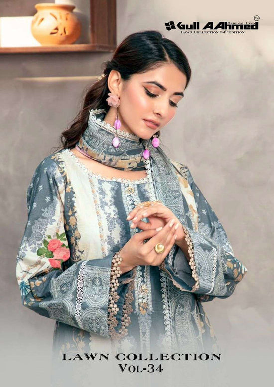 Gull Ahmed Lawn Collection Vol 34 Cambric Cotton Dress Material