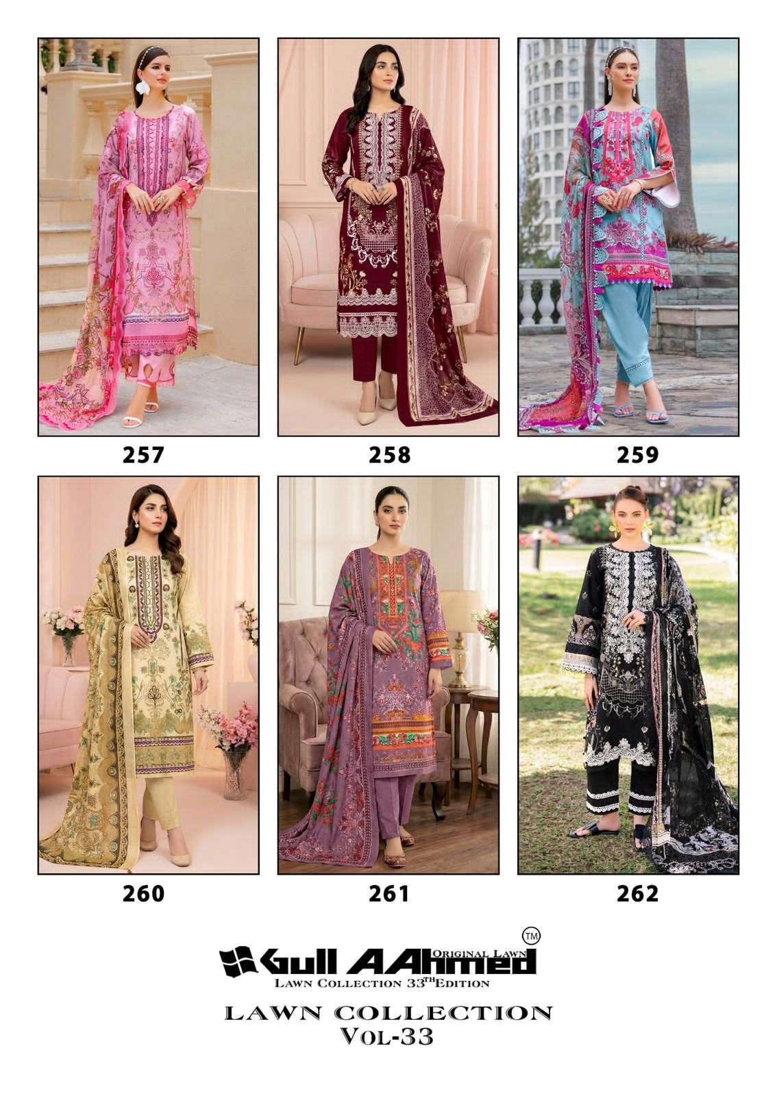 GULLAAHMED Lawn Collection Vol-33 Cotton Pakistani Suit - Amrah Wholesale