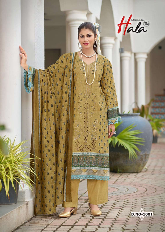 Hala Embroidered Lawn Unstitched Pakistani Suit