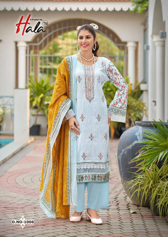 Hala Embroidered Lawn Unstitched Pakistani Suit