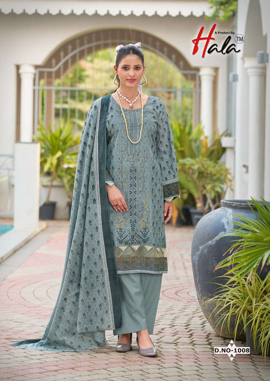 Hala Embroidered Lawn Unstitched Pakistani Suit