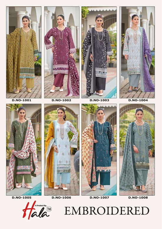 Hala Embroidered Lawn Unstitched Pakistani Suit
