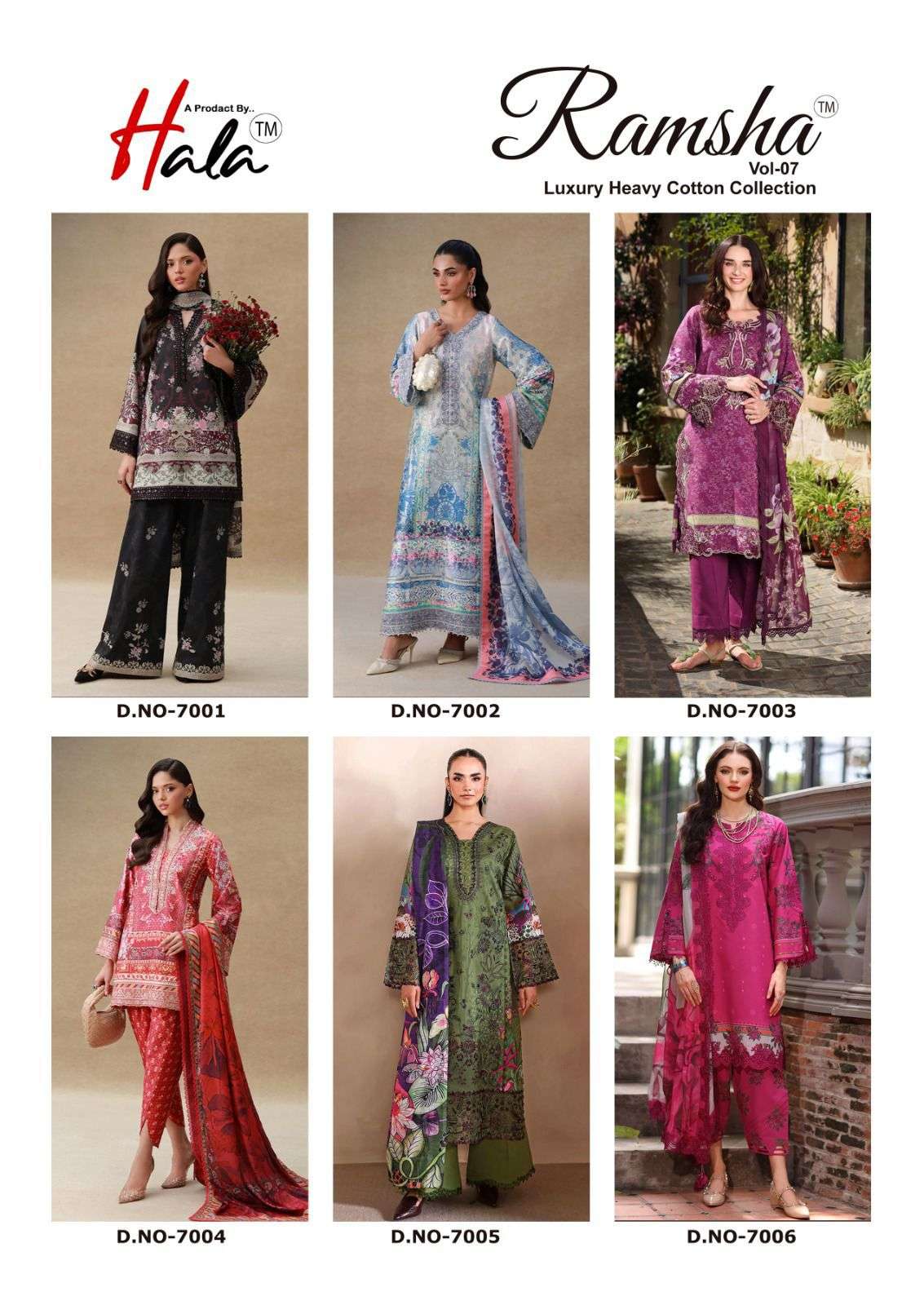 Hala Ramsha Vol-07 Cotton Printed Dress Material - Amrah Wholesale