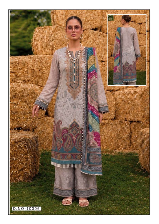 Hala Ramsha Vol-10 Cotton Printed Unstitched Salwar Suit