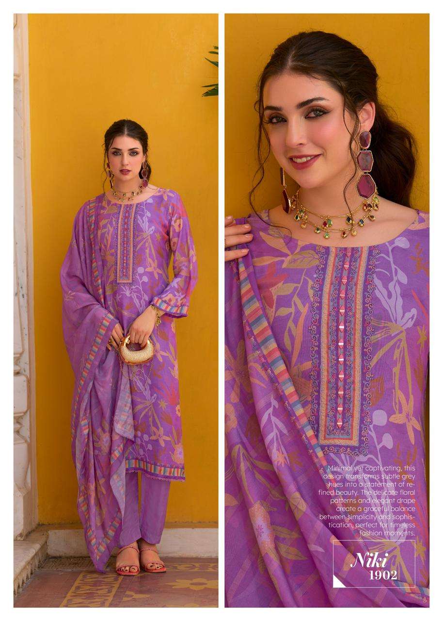 HANSA PRINT NIKI Muslin Digital Printed Embroidered Dress Material