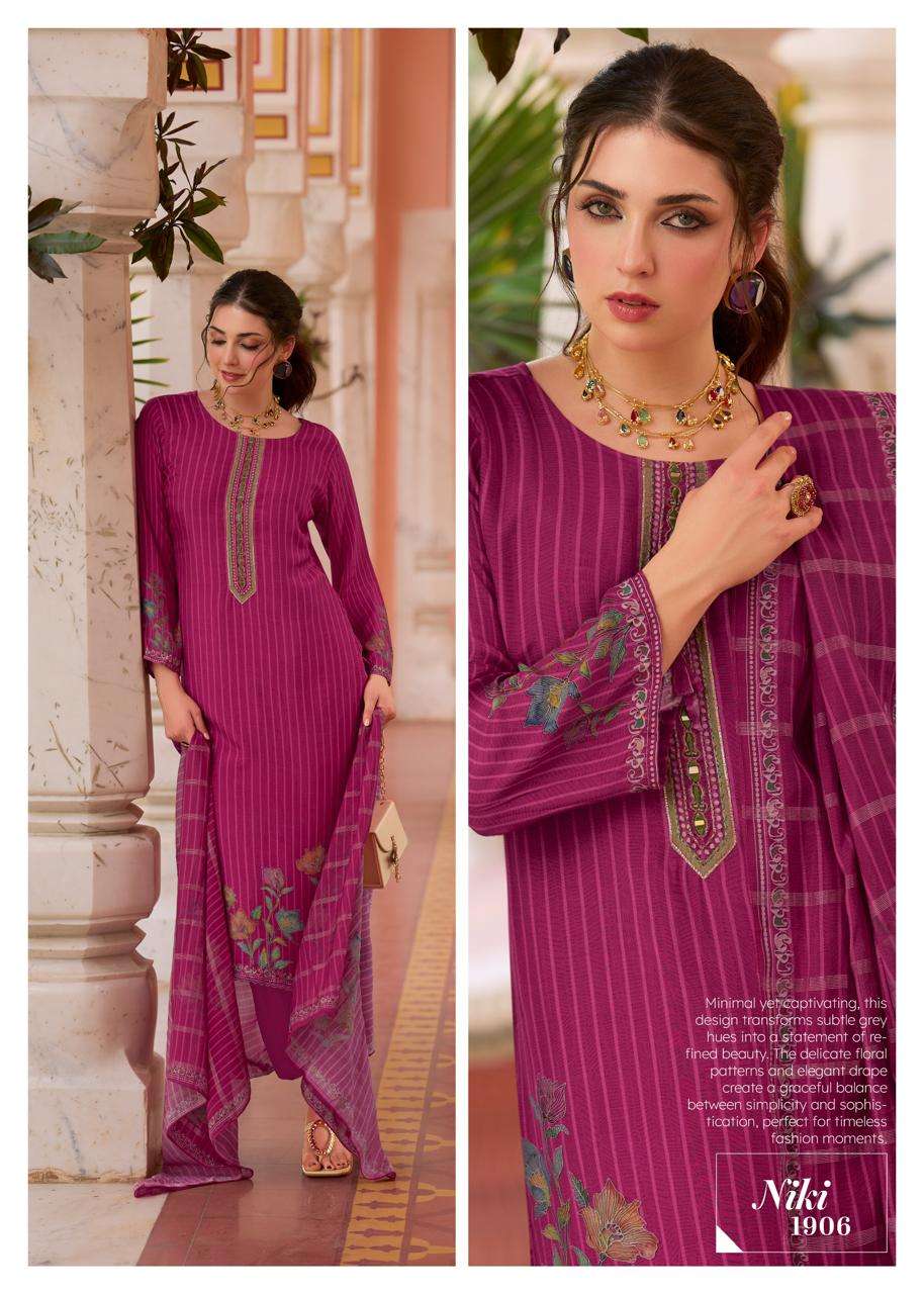 HANSA PRINT NIKI Muslin Digital Printed Embroidered Dress Material