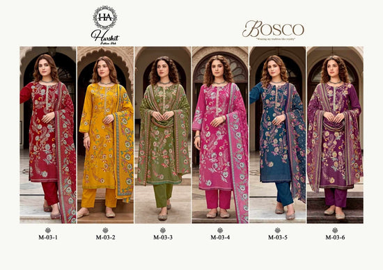 Harshit Bosco Pure Jam Printed Dress Material - Amrah Wholesale